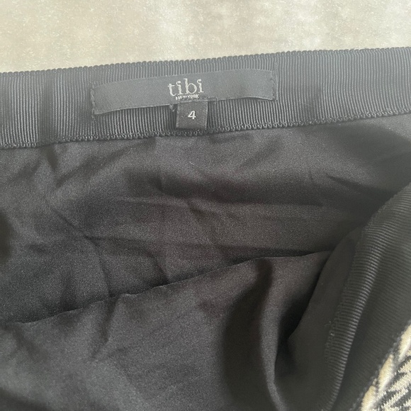 Tibi Mini Geometric Color block Houndstooth Black White Casual Career Skirt 4 S - Picture 10 of 13